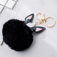 Load image into Gallery viewer, Fluffy Fur French Bulldog Keychain Pompom