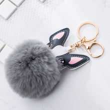 Load image into Gallery viewer, Fluffy Fur French Bulldog Keychain Pompom