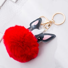 Load image into Gallery viewer, Fluffy Fur French Bulldog Keychain Pompom